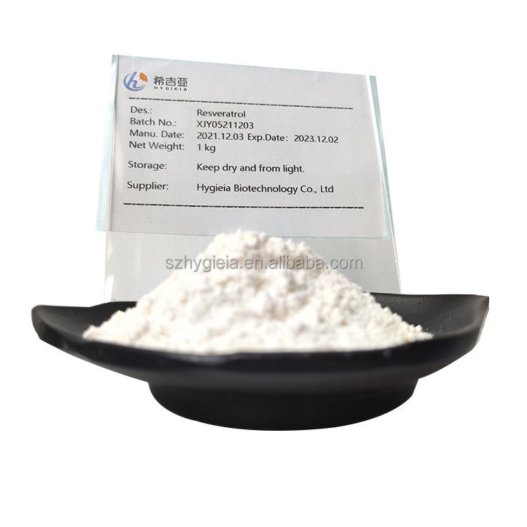 98% Natural Resveratrol White Powder Leaf Within Solvent Extracted Cosmetic Grade