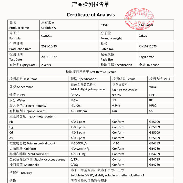 High Purity 3.8-Dihydroxy Urolithin B Supplement For Mitophagy CAS 1143-70-0
